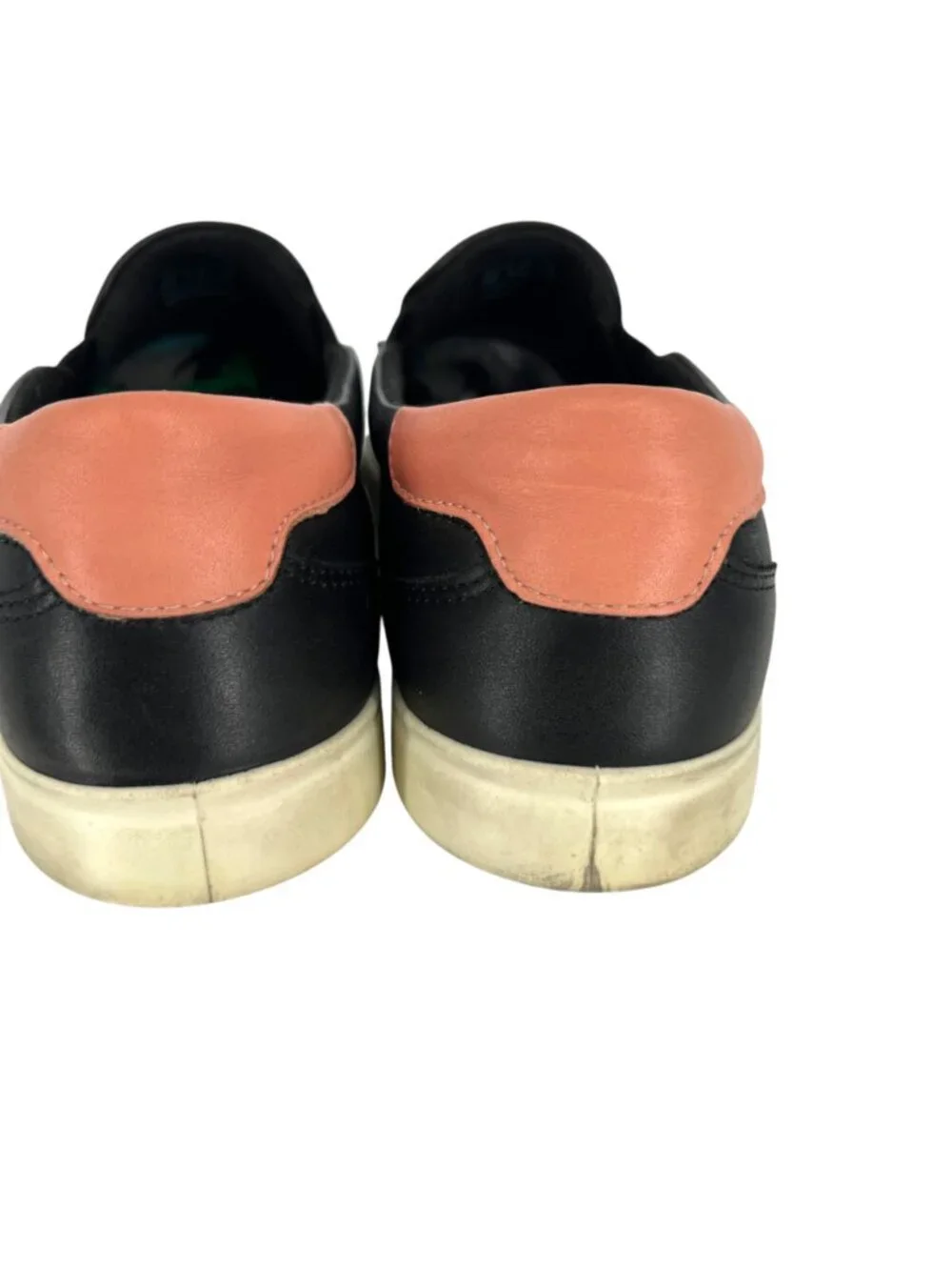 ECCO Leisure Black Leather Perforated Slip On Sneakers Heel Size 9-9.5 US